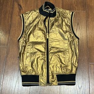 Elegant Gold Vest with Black Accents